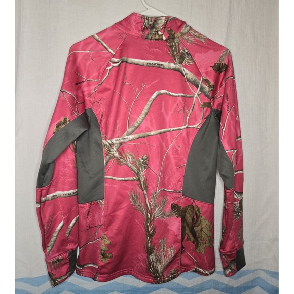 RealTree Pullover Womens M (38-40) Pink‎ Camo Half Zip Stretch, Wicking - Picture 2 of 3